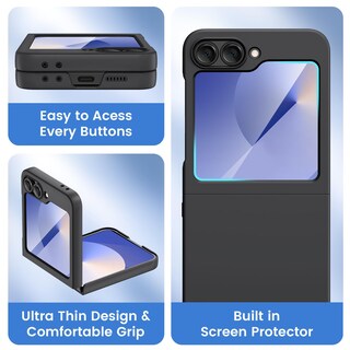 Foto 2 | Foto 2 | Funda De Teléfono Ruky Para Samsung Galaxy Z Flip 6 Negra - Venta Internacional.