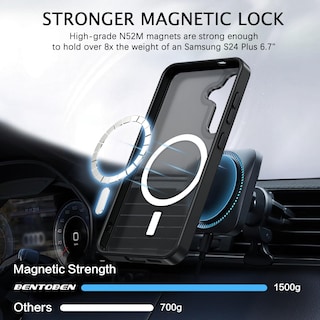 Foto 6 | Foto 6 | Funda Magnética Bentoben Para Samsung Galaxy S24 Plus Negra - Venta Internacional.