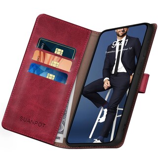 Foto 5 | Foto 5 | Funda Tipo Cartera Suanpot Compatible Con Samsung Galaxy S25 Roja - Venta Internacional.