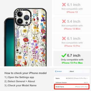 Foto 2 | Foto 2 | Funda De Teléfono Mosnovo Para Iphone 13 Pro Max Wildflower Meadow - Venta Internacional.