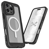 Funda Ghostek Atomic para iPhone 16 Pro Max Aluminio Negra Transp Magsafe