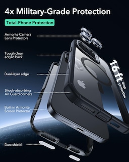 Foto 5 | Foto 5 | Funda Esr Para Iphone 16 Pro Max Con Soporte Y Control De Cámara Bla - Venta Internacional.