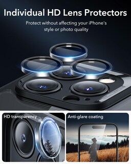 Foto 7 | Foto 7 | Funda De Teléfono Esr Para Iphone 16 Pro Max Con Vidrio Templado Negro - Venta Internacional.