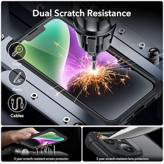 Foto 7 | Foto 7 | Funda De Teléfono Esr Para Iphone 14 Con Vidrio Templado Negro Transparente - Venta Internacional.