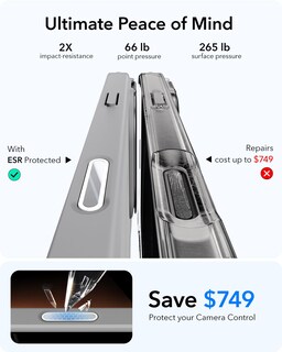 Foto 6 | Foto 6 | Funda De Teléfono Esr Para Iphone 16 Pro Max Con Control De Cámara Transparente - Venta Internacional.