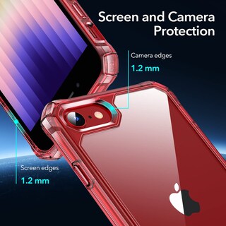 Foto 4 | Foto 4 | Funda De Teléfono Esr Air Armor Clear Red Para Iphone Se (2022) - Venta Internacional.