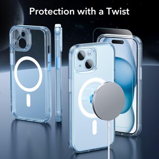 Foto 2 | Foto 2 | Funda De Teléfono Esr Para Iphone 15 Plus, Translúcida, Mate, Azul Transparente - Venta Internacional.