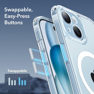 Foto 6 | Foto 6 | Funda De Teléfono Esr Para Iphone 15 Plus, Translúcida, Mate, Azul Transparente - Venta Internacional.