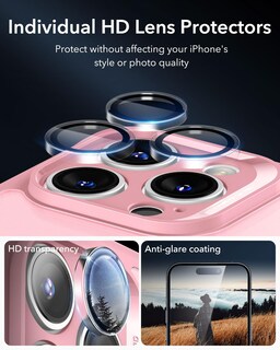 Foto 7 | Foto 7 | Funda De Teléfono Esr Para Iphone 16 Pro Max Con Vidrio Templado Rosa - Venta Internacional.