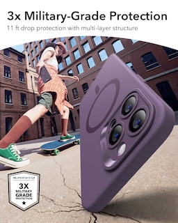 Foto 3 | Foto 3 | Funda De Teléfono Esr Para Iphone 14 Pro Con Silicona Morada Magsafe - Venta Internacional.