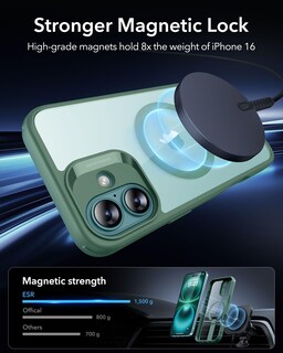 Foto 3 | Foto 3 | Funda Esr Para Iphone 16 Con Soporte Magsafe, Color Verde Transparente - Venta Internacional.