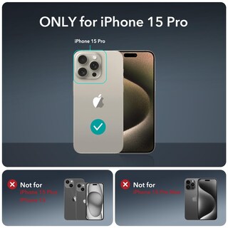 Foto 2 | Foto 2 | Set De Fundas Esr Para Iphone 15 Pro Con Protectores De Lentes, Color Gris Transparente - Venta Internacional.