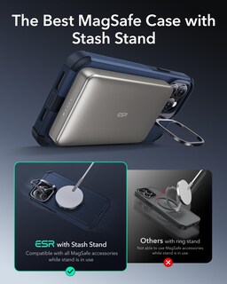 Foto 4 | Foto 4 | Funda De Teléfono Esr Para Iphone 13 Pro Con Soporte De 23 Pies, Color Azul - Venta Internacional.