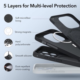 Foto 5 | Foto 5 | Funda Esr Para Iphone 15 Pro Con Magsafe, Silicona, Negra - Venta Internacional.