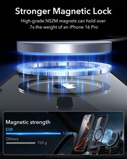 Foto 5 | Foto 5 | Funda De Teléfono Esr Para Iphone 16 Pro Con Vidrio Templado Negro Transparente - Venta Internacional.