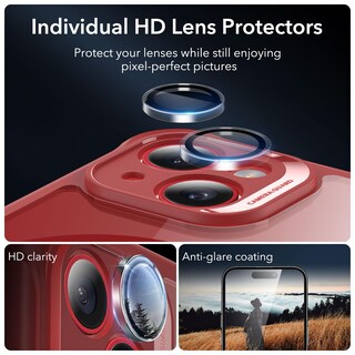 Foto 6 | Foto 6 | Funda De Teléfono Esr Para Iphone 14 Con Vidrio Templado Rojo Transparente - Venta Internacional.