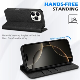 Foto 6 | Foto 6 | Funda Shieldon Para Iphone 16 Pro Max 5g De Piel Auténtica Negra - Venta Internacional.