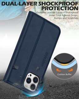 Foto 6 | Foto 6 | Funda Tipo Cartera Shieldon Para Iphone 13 Pro Max 5g Azul Marino - Venta Internacional.