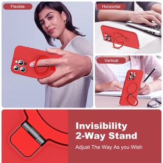Foto 2 | Foto 2 | Funda De Teléfono Skylmw Diseñada Para Iphone 16 Pro Con Soporte Rojo - Venta Internacional.