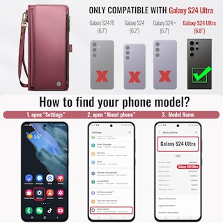Foto 2 | Foto 2 | Funda Wallet Defcase Compatible Con Samsung Galaxy S24 Ultra - Venta Internacional.