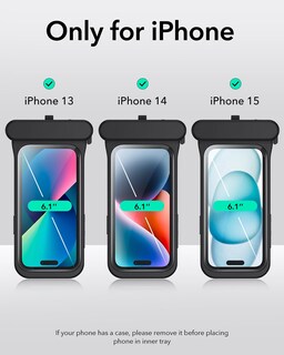 Foto 2 | Foto 2 | Funda Impermeable Esr Para Iphone 15/14/13 Ipx8 Negra, Paquete De 2 - Venta Internacional.