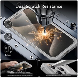 Foto 7 | Foto 7 | Funda Esr Para Iphone 15 Pro Max Con Cristal Templado Gris Transparente - Venta Internacional.