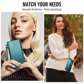 Foto 6 | Foto 6 | Funda De Teléfono Wallet Defense Compatible Con Iphone 16, Azul Y Verde - Venta Internacional.