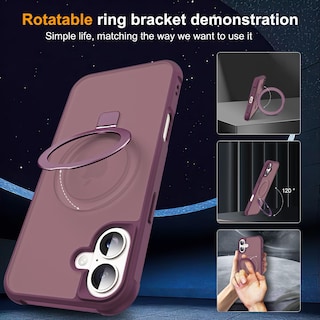 Foto 2 | Foto 2 | Funda De Teléfono Sky-lmw Compatible Con Iphone 16 Plus, Color Rojo Vino - Venta Internacional.