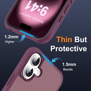 Foto 6 | Foto 6 | Funda De Teléfono Sky-lmw Compatible Con Iphone 16 Plus, Color Rojo Vino - Venta Internacional.