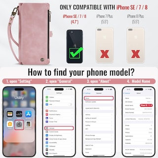 Foto 6 | Foto 6 | Funda Wallet Defencase Compatible Con Iphone Se 2020 2022 - Venta Internacional.