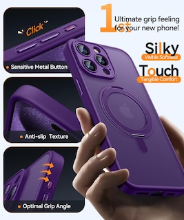 Foto 6 | Foto 6 | Funda Para Teléfono Canshn Con Soporte Magnético Con Giro De 360° Para Iphone 15 Pro Max - Venta Internacional.
