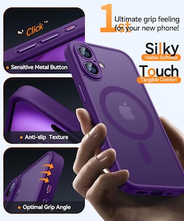 Foto 5 | Foto 5 | Funda Magnética Canshn Para Iphone 16, Color Morado Oscuro - Venta Internacional.