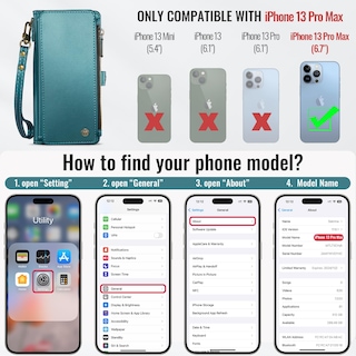 Foto 2 | Foto 2 | Funda De Teléfono Wallet Defcase Compatible Con Iphone 13 Pro Max - Venta Internacional.