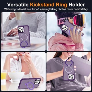 Foto 5 | Foto 5 | Funda De Teléfono Skylmw Compatible Con Iphone 16 Pro Con Soporte Morado - Venta Internacional.
