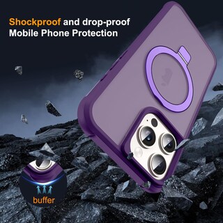 Foto 7 | Foto 7 | Funda De Teléfono Skylmw Compatible Con Iphone 16 Pro Con Soporte Morado - Venta Internacional.