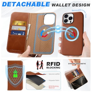 Foto 3 | Foto 3 | Funda Shieldon Para Iphone 16 Pro 2024 De Piel Auténtica, Color Marrón - Venta Internacional.