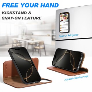 Foto 5 | Foto 5 | Funda Shieldon Para Iphone 16 Pro 2024 De Piel Auténtica, Color Marrón - Venta Internacional.