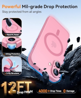 Foto 6 | Foto 6 | Funda Magnética Canshn Para Iphone 16 A Prueba De Golpes, Color Rosa - Venta Internacional.