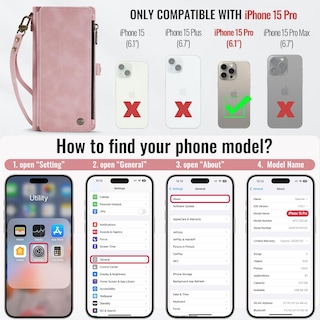 Foto 6 | Foto 6 | Funda Wallet Defcase Compatible Con Iphone 15 Pro Rose - Venta Internacional.