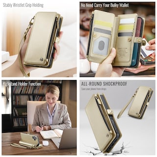 Foto 4 | Foto 4 | Funda De Teléfono Wallet Defcase Compatible Con Iphone 16, Color Dorado - Venta Internacional.