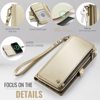 Foto 5 | Foto 5 | Funda De Teléfono Wallet Defcase Compatible Con Iphone 16, Color Dorado - Venta Internacional.