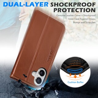 Foto 5 | Foto 5 | Funda Shieldon Para Iphone 16 5g 6.1 De Piel Auténtica, Color Marrón - Venta Internacional.