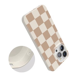 Foto 4 | Foto 4 | Funda Para Teléfono Iphone 15 Pro, Diseño A Cuadros Neutros, Con Diseño A Cuadros - Venta Internacional.