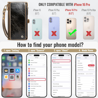 Foto 2 | Foto 2 | Funda Wallet Defcase Compatible Con Iphone 16 Pro Coffee - Venta Internacional.