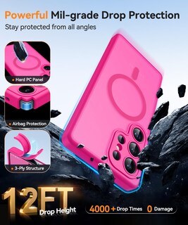 Foto 6 | Foto 6 | Funda De Teléfono Canshn Para Samsung Galaxy S25 Ultra Hot Pink - Venta Internacional.