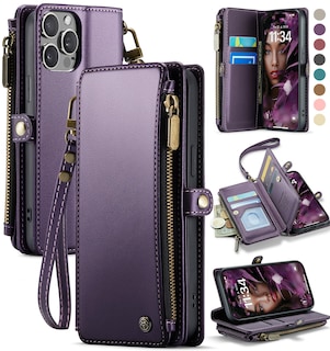 Foto 1 | Foto 1 | Funda Wallet Defcase Compatible Con Iphone 13 Pro, Color Morado - Venta Internacional.
