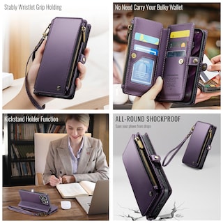 Foto 4 | Foto 4 | Funda Wallet Defcase Compatible Con Iphone 13 Pro, Color Morado - Venta Internacional.