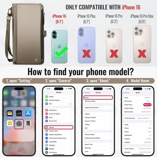 Foto 2 | Foto 2 | Funda De Teléfono Wallet Defcase Compatible Con Iphone 16 6.1 - Venta Internacional.