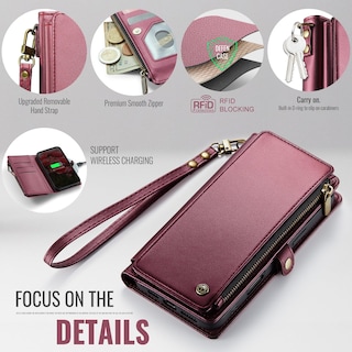 Foto 5 | Foto 5 | Funda De Teléfono Defencase Para Samsung Galaxy S24 Fe Wallet, Color Rojo Vino - Venta Internacional.