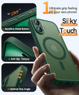 Foto 5 | Foto 5 | Funda Magnética Canshn Para Iphone 16, Color Verde Oscuro - Venta Internacional.